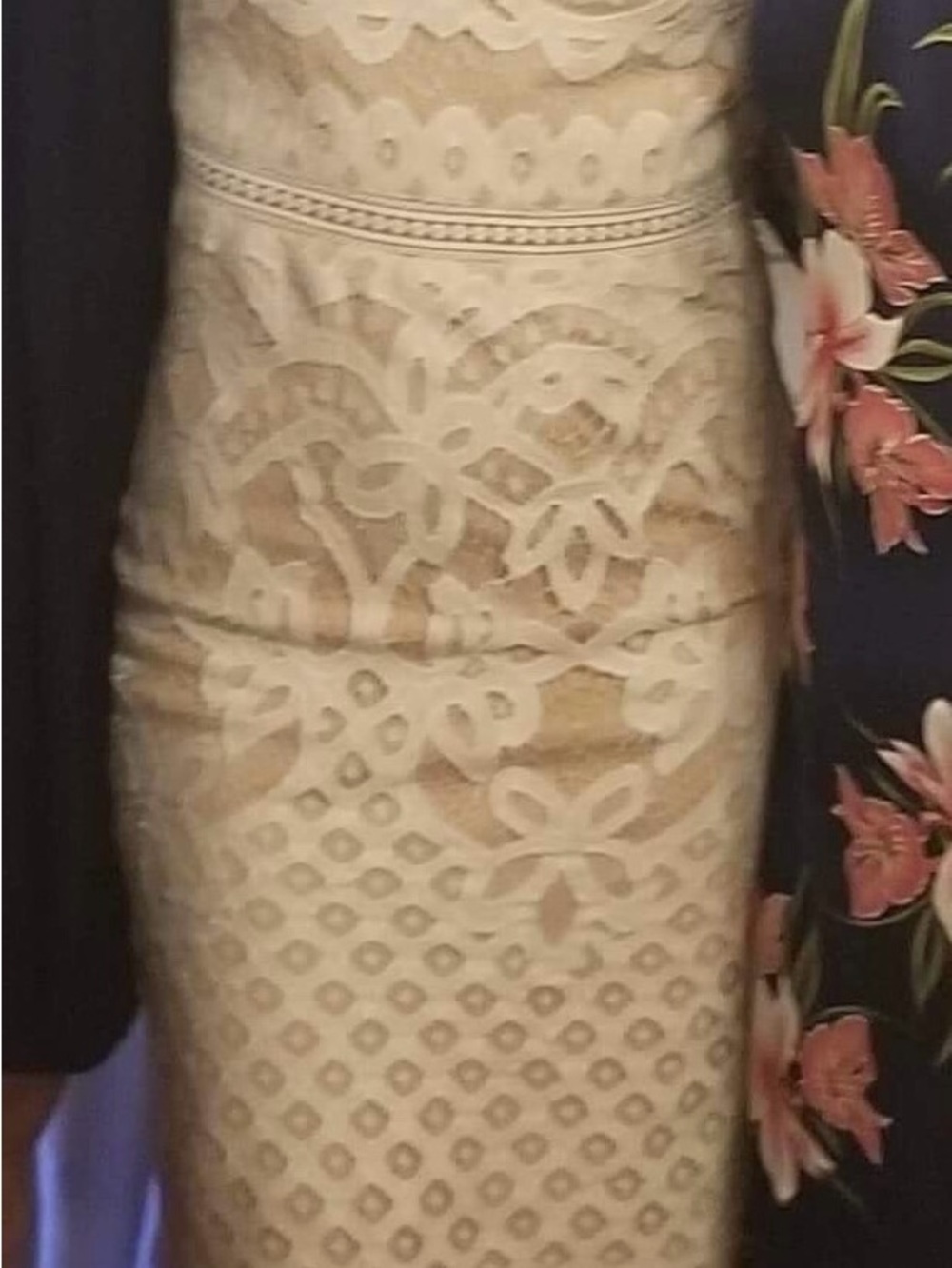Lulu's White Lace Overlay Dress - perfect for brides. See below for sizing - Picture 1 of 5